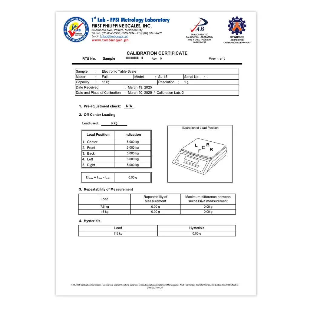 Calibration Certificate