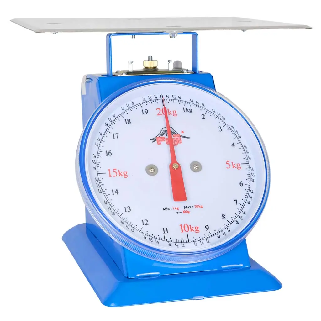 Fuji Dial Table Scale, 20 kg x 100 g, Flat Plate