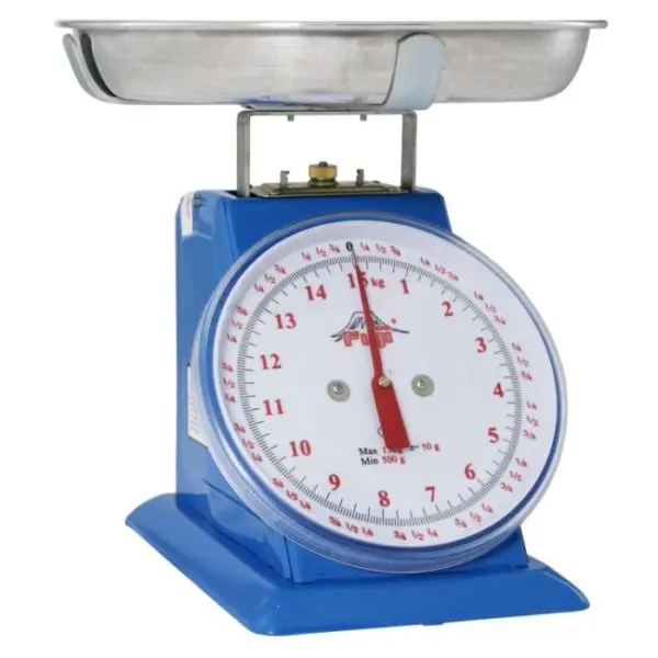 Fuji Dial Table Scale, 15 kg x 50 g, Small Pan