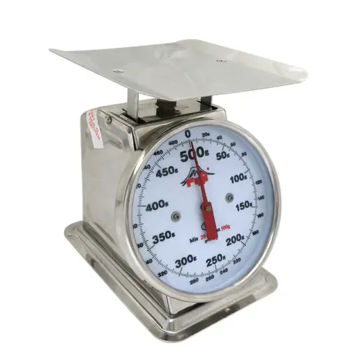 [FTF-0.5J/S] Fuji Dial Table Scale, Stainless, 500 g x 2 g, Flat Plate